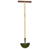 BoronGreen lawn edger with sharp steel blade and wooden handle.