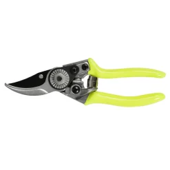 Florabrite yellow pocket pruner with sharp blades and compact design.