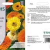 RHS Calendula Fiesta Gitana flower seeds, bright orange blooms.